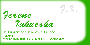 ferenc kukucska business card